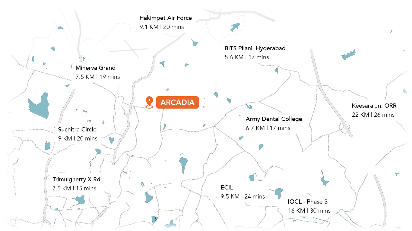 Arcadia Location Map