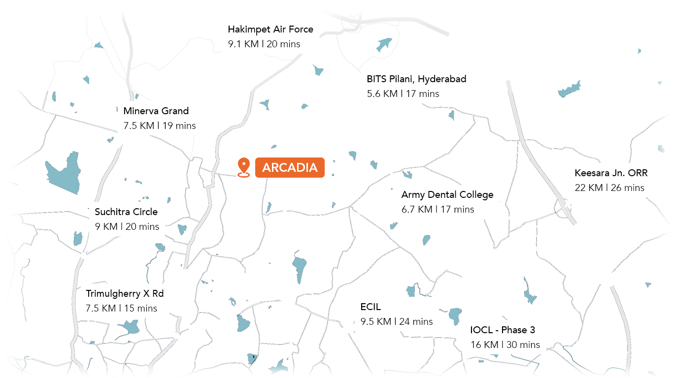 Arcadia Location Map