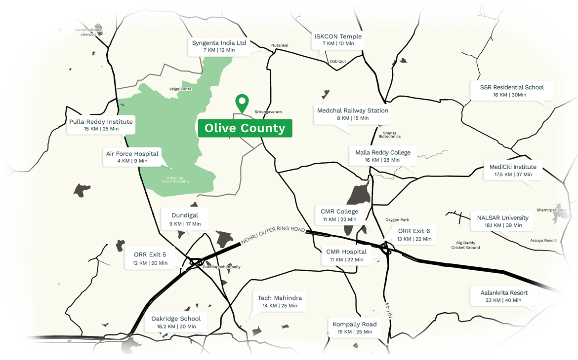 Janapriya Olive County -  Location Map